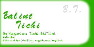 balint tichi business card